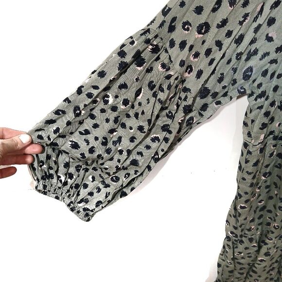 Mud Pie Animal Print Tiered Lomg Sleeve Mini Dress - Picture 7 of 11
